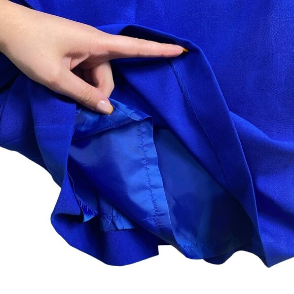 Calvin Klein Royal Blue Ruffle Sheath Dress Size 8 - Picture 8 of 15